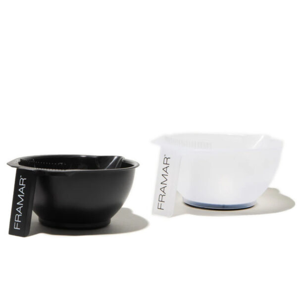 Zestaw miseczek fryzjerskich do koloryzacji Framar 2-pack Coloring Bowls Black & Clear 2 szt